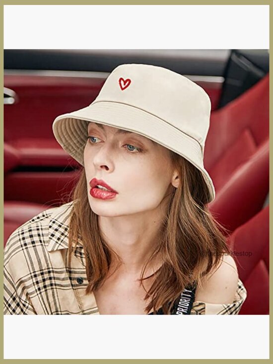 Cotton Bucket Hat with Embroidery, Foldable, SPF 15 Sun Protection main image 3
